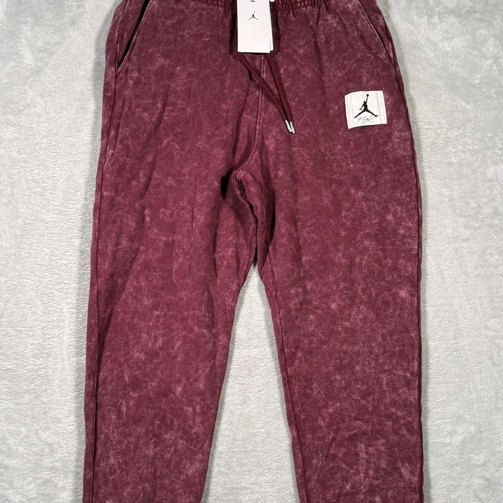 Jordan Burgundy Joggers with Logo Patch
